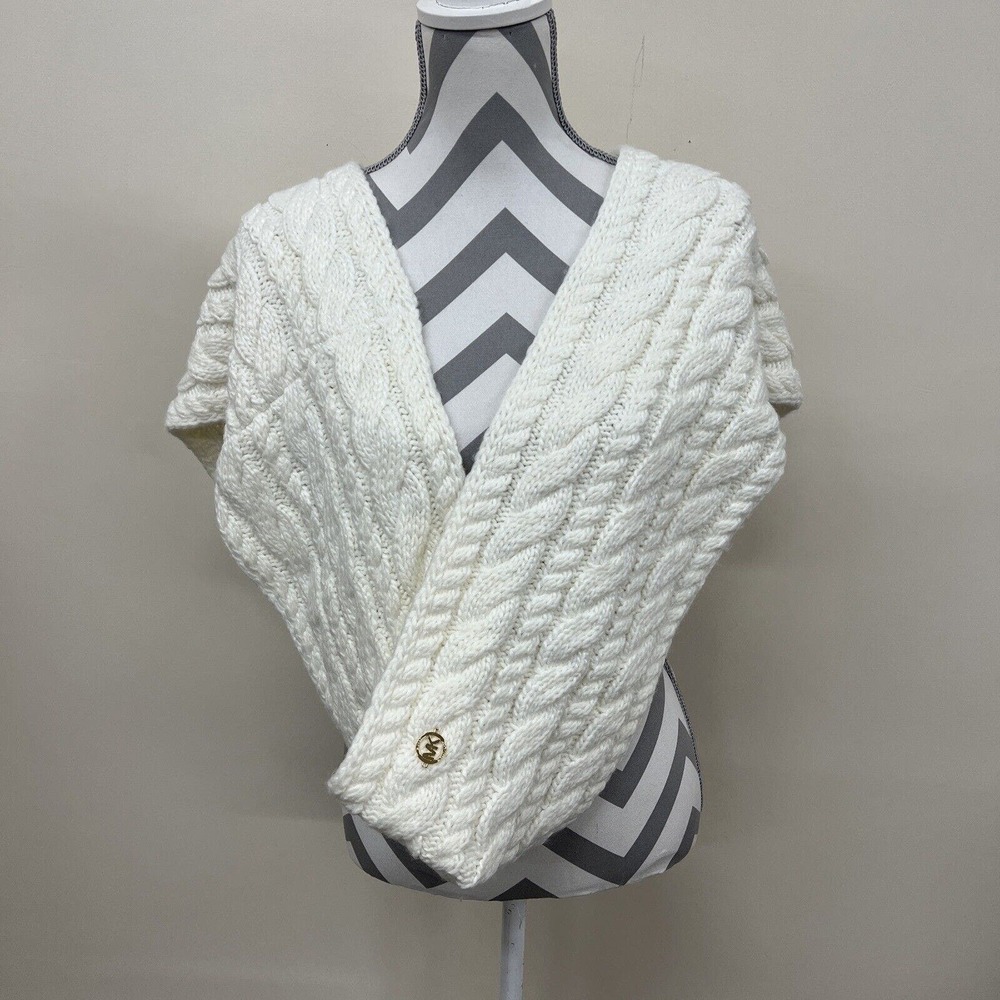 Michael Kors women's Cable Knit Oversized Chunky Infinity Scarf - Cream Charity